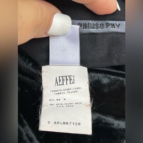 Philosophy Di Alberta Ferretti Black Velvet Trouser Pants Size 8 - Picture 8 of 16